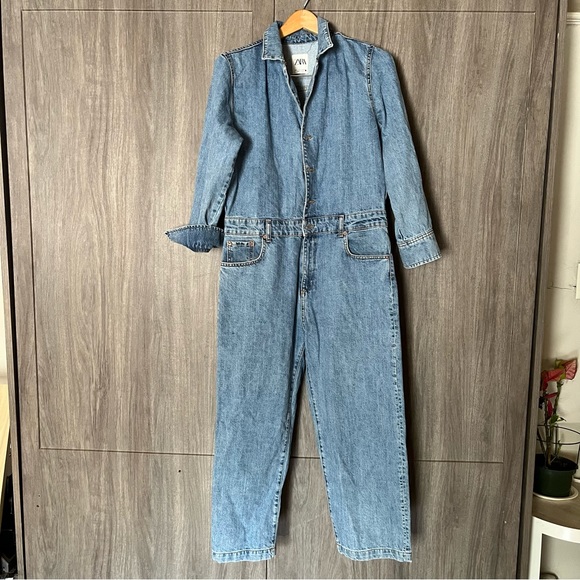 Zara Pants & Jumpsuits Zara Jean Denim Jumpsuit Poshmark